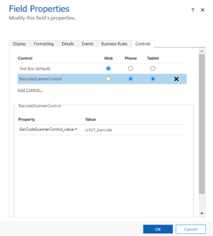 scan barcode through dynamics 365