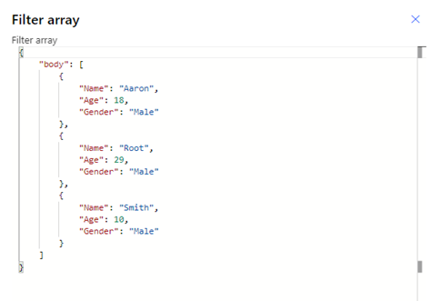 filter the array/collection using power automate or logicapps