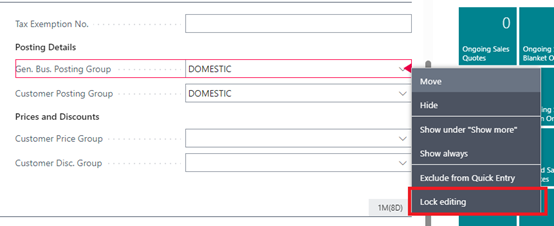 Make fields Non-editable in Business Central