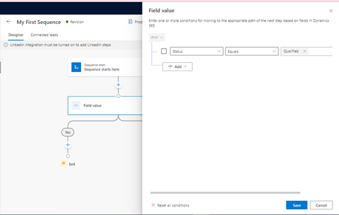 sequence in dynamics 365 sales