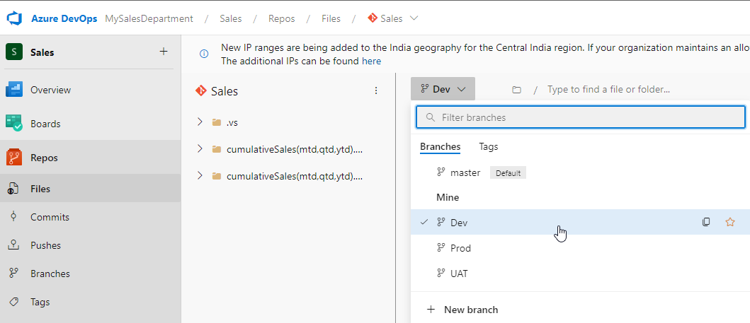 set up branches